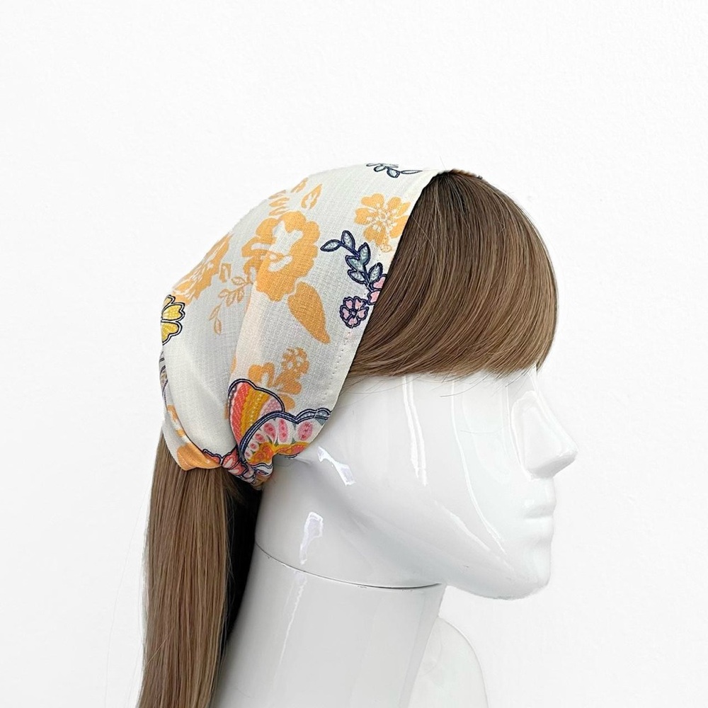 Cream and Orange Floral Hair Accessory